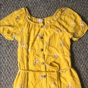 Loft Yellow with flowers midi dress